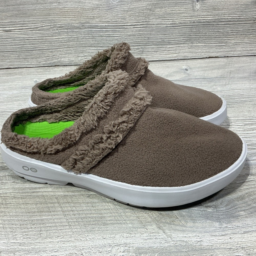 OOfos OOcoozie Shoe Women's Size 10 US 41 EU Chocolate Sherpa Mule Slip On Shoes